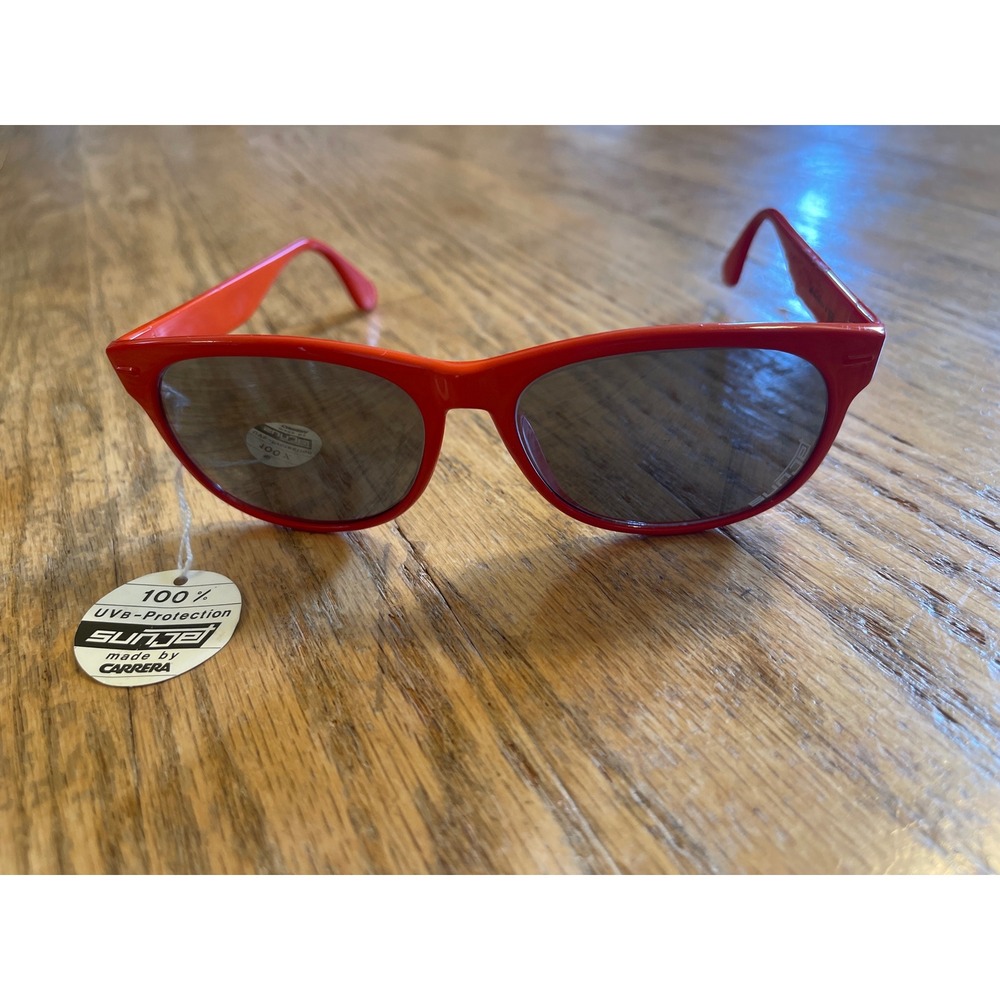 NEW Vintage Sunjet by Carrera Sunglasses Red Wayfarer 100% UVB‎ Made in Austria